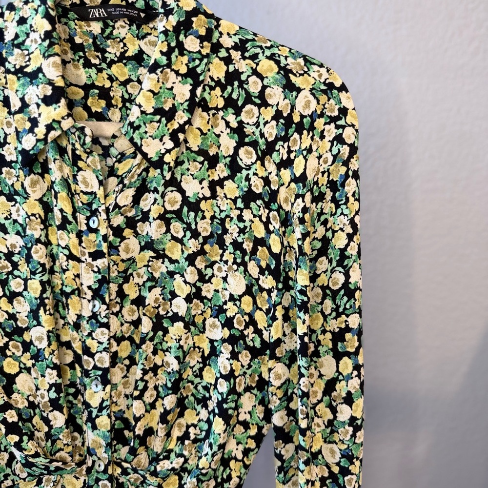 Zara Floral Long Sleeve Dress - Picture 4 of 6